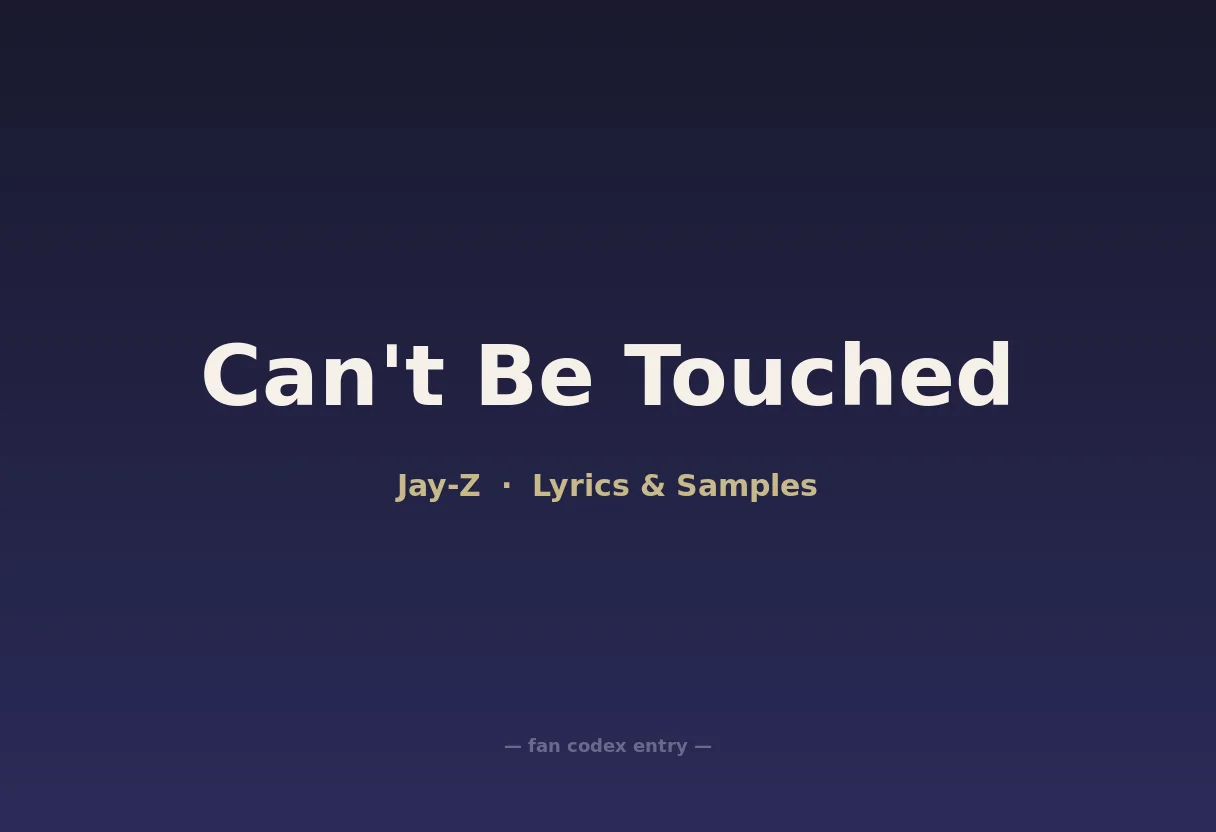 Can't Be Touched