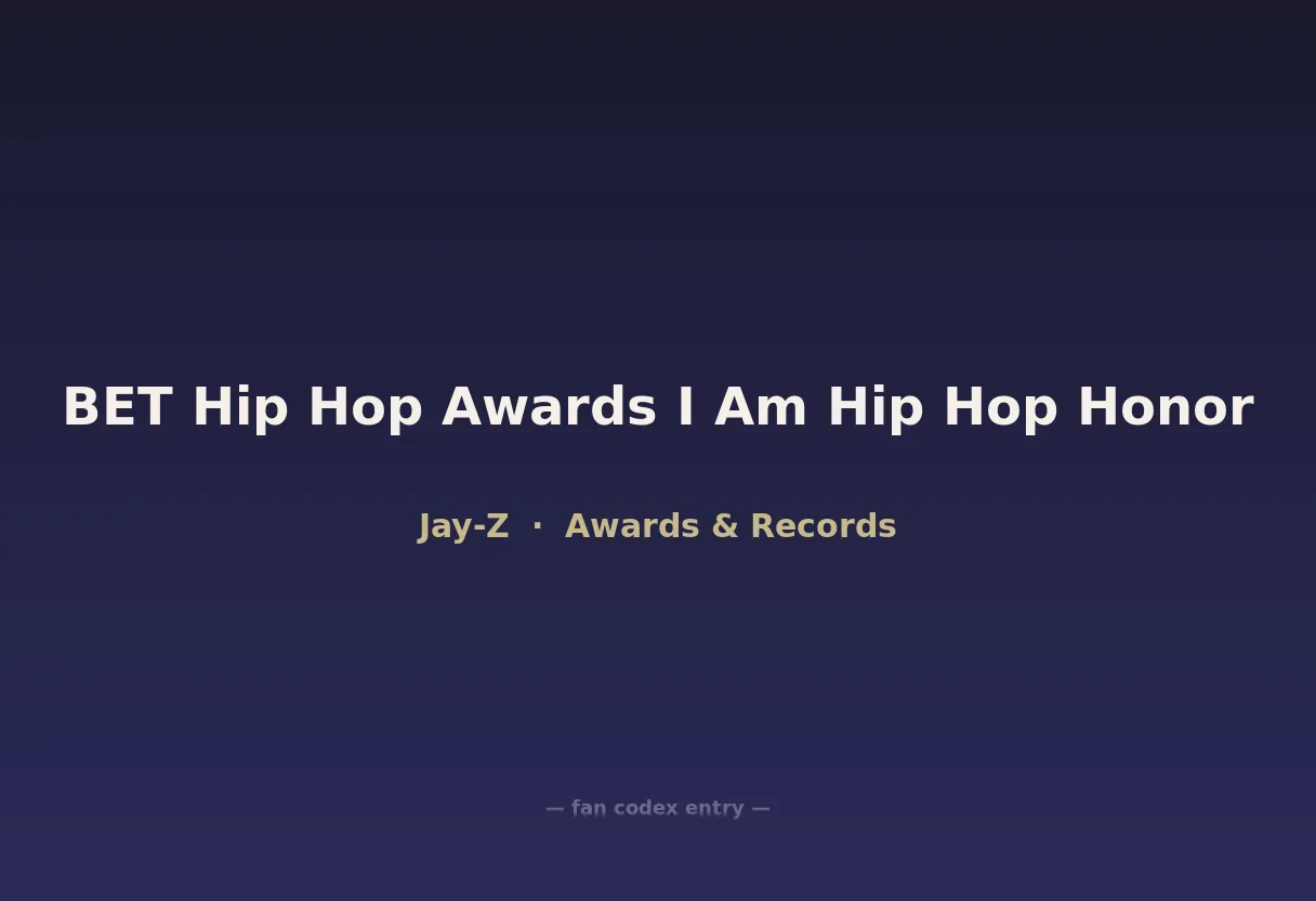 BET Hip Hop Awards I Am Hip Hop Honor