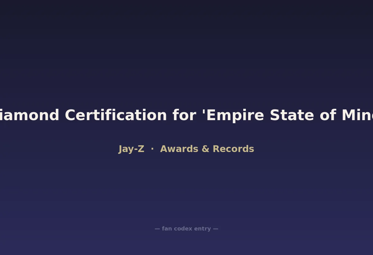 Diamond Certification for 'Empire State of Mind'