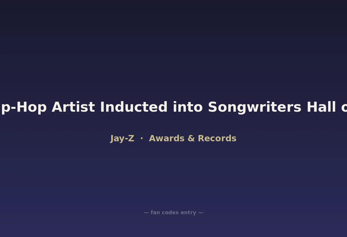 First Hip-Hop Artist Inducted into Songwriters Hall of Fame