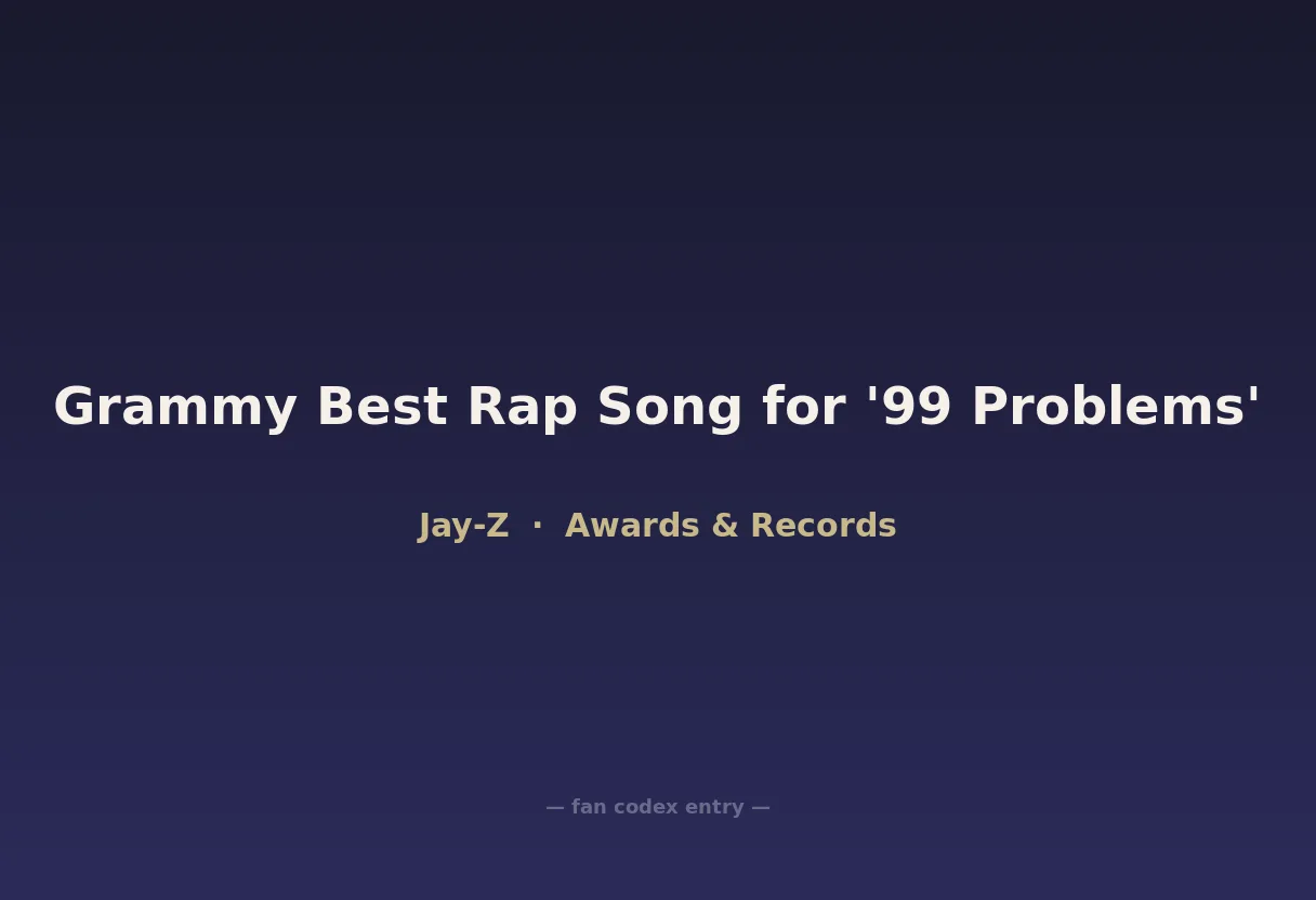 Grammy Best Rap Song for '99 Problems'